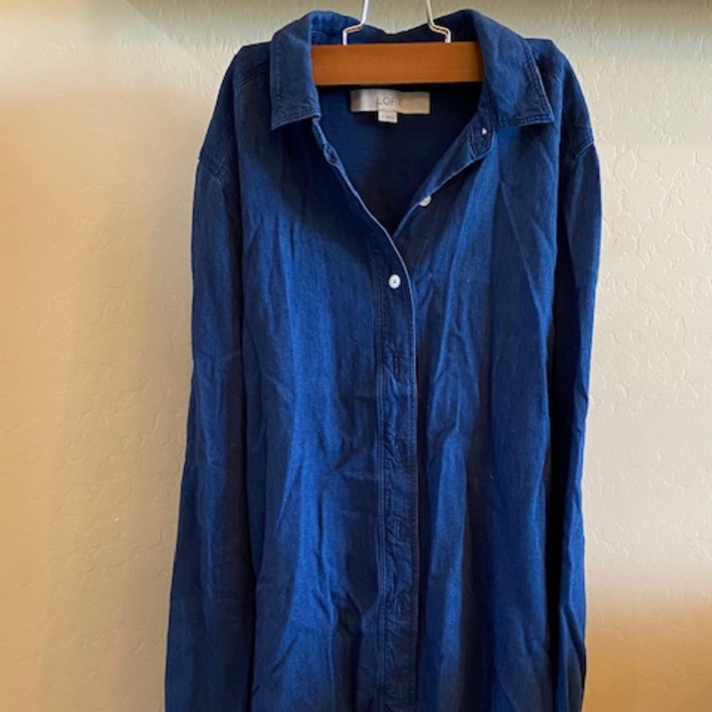 LOFT Long Sleeved Denim Shirt, Size S
